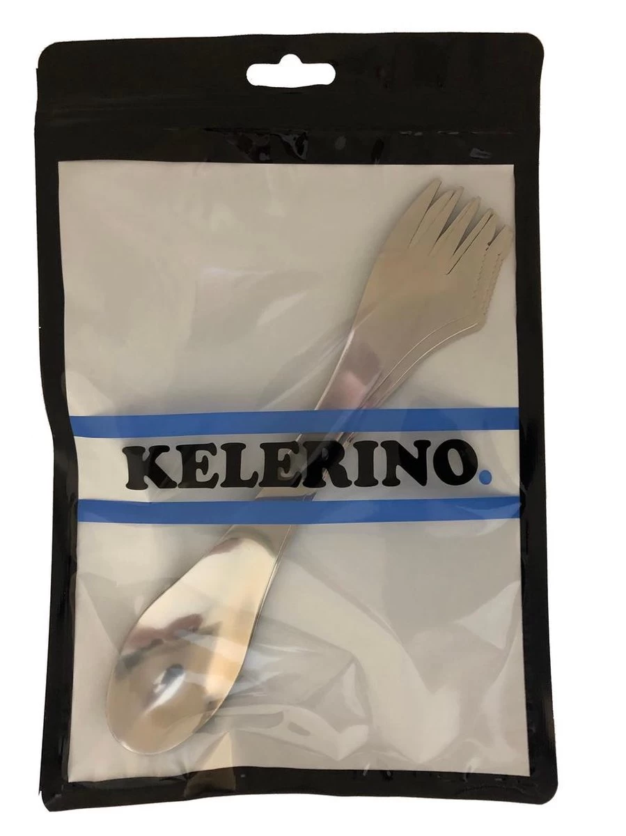 KELERINO. RVS Spork - Survival Outdoor Camping - Vork, Lepel & Mes - 3 Stuks 4 KELERINO. RVS Spork - Survival Outdoor Camping - Vork, Lepel & Mes - 3 Stuks - Afbeelding 2