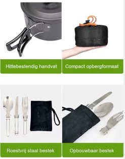 Hikr® Camping Pannenset - Complete 22-delige Kookset - Lichtgewicht - Kookgerei Servies - Outdoor - BPA-vrij - Keukengerei Set -Outdoor Camping Shop 945x1200 2