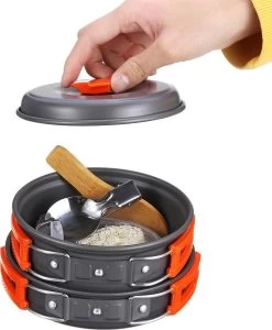 Camping Outdoor Kookset 13-delig Camping Servies En Pannen Pannenset Keukengerei - BPA-vrij & Geen Giftige Stoffen - Opvouwbaar & Licht - Ideaal Voor Reizen, Festival, Wandelen -Outdoor Camping Shop 989x1200 2